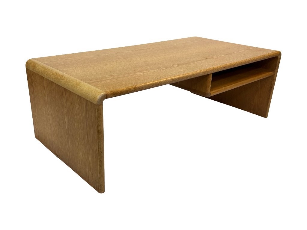Vintage minimalistische eikenhouten salontafel 80's design, Gebruikt, 100 tot 150 cm, Vintage salontafel, 50 tot 100 cm