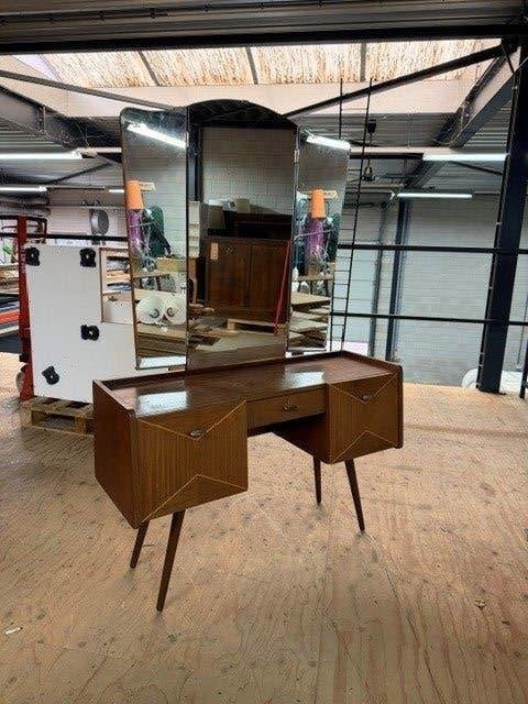 Retro kaptafel/bijzet tafel met spiegel, Huis en Inrichting, Kasten | Overige, Ophalen, Gebruikt
