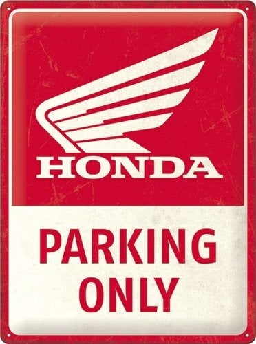 Honda Parking Only motor relief reclamebord van metaal deco