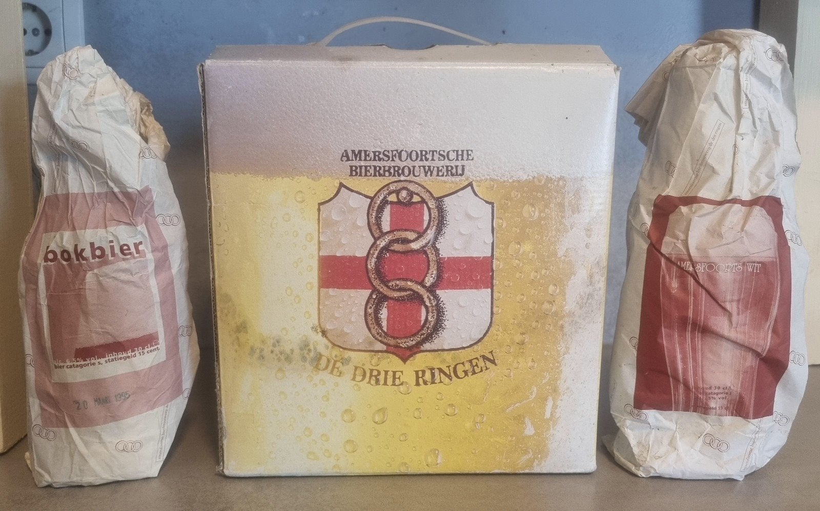 De Drie Ringen, Amersfoort: Giftpack '96, Wit <'95 & bok '95, Verzamelen, Ophalen of Verzenden, Nieuw, Reclamebord, Plaat of Schild