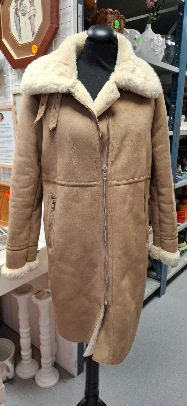 Mooie Zara winterjas maat 38/40, Maat 38/40 (M), Bruin, Zara, Ophalen of Verzenden