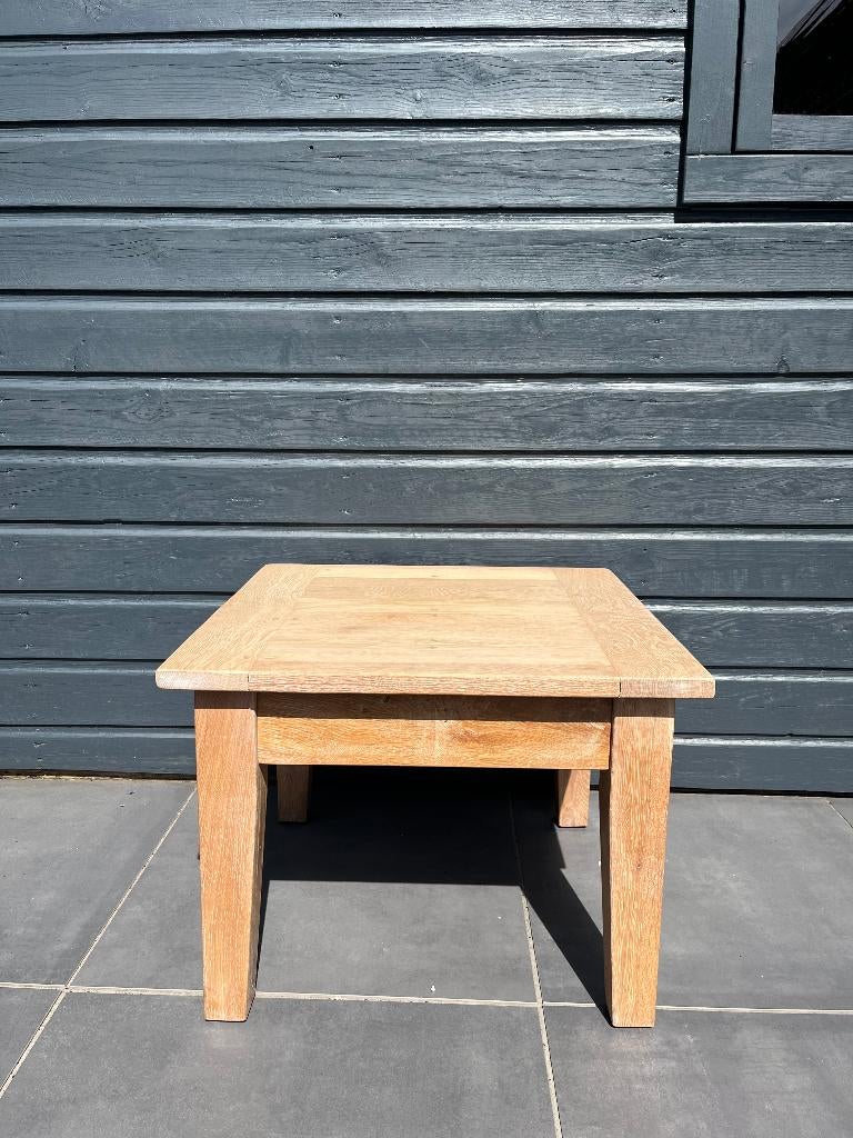 Bijzettafel white-wash geolied eiken, Huis en Inrichting, Tafels | Bijzettafels, Minder dan 55 cm, Vierkant, Hout, Ophalen