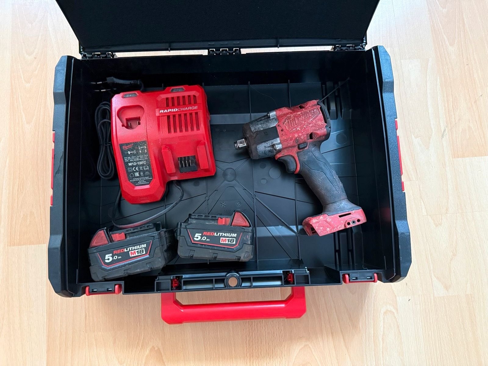 M18 FUEL FMTIW2F12 set + 2x 5,0 Ah accu + snellader, Variabele snelheid, Overige typen, Ophalen of Verzenden, Gebruikt