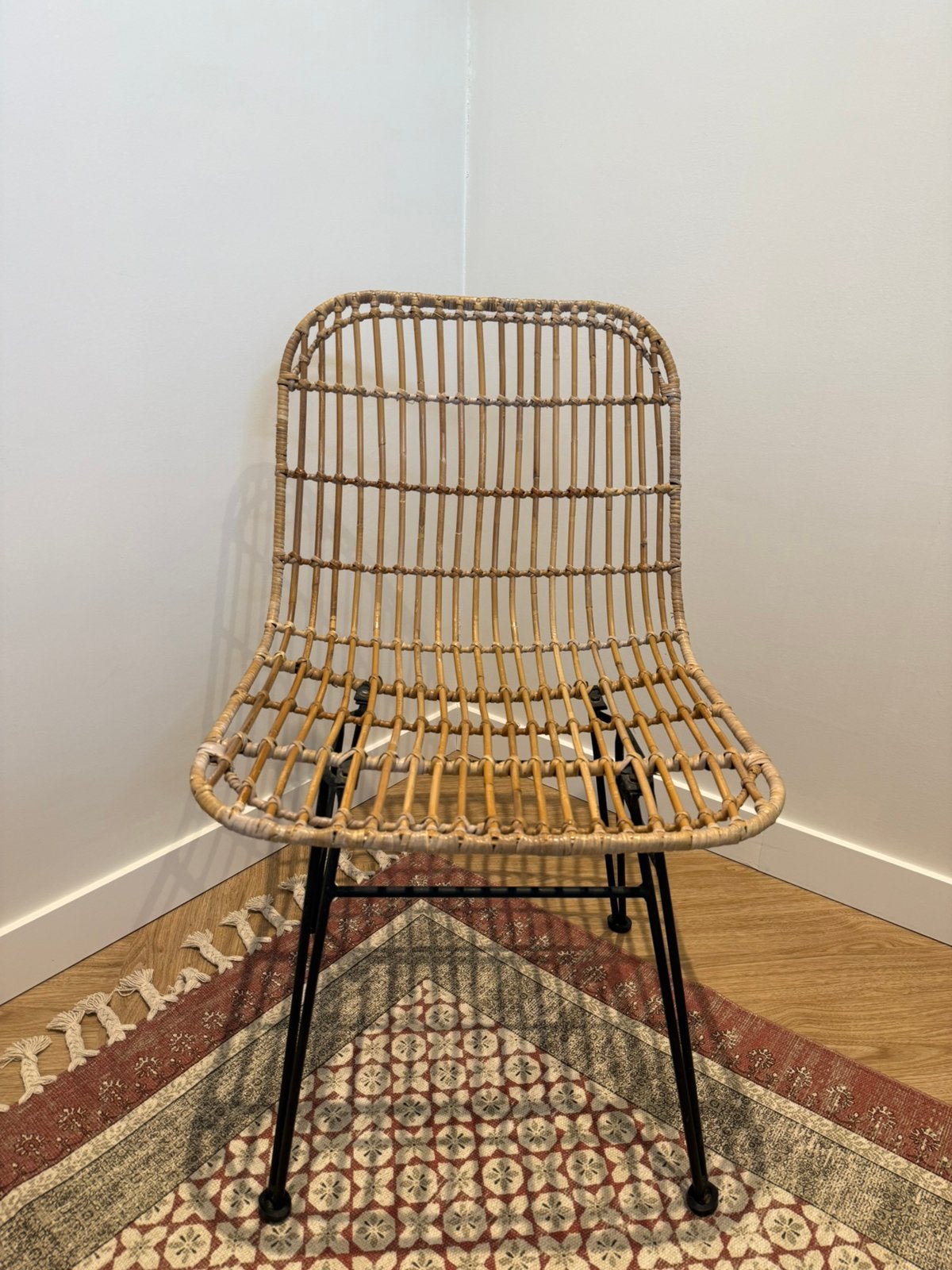 Bamboe stoel, Huis en Inrichting, Stoelen, Ophalen, Zo goed als nieuw, Zwart, Eén