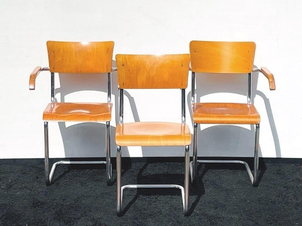 3 vintage stoelen Mart Stam [ Bauhaus ] industrieel 1930s, Ophalen of Verzenden