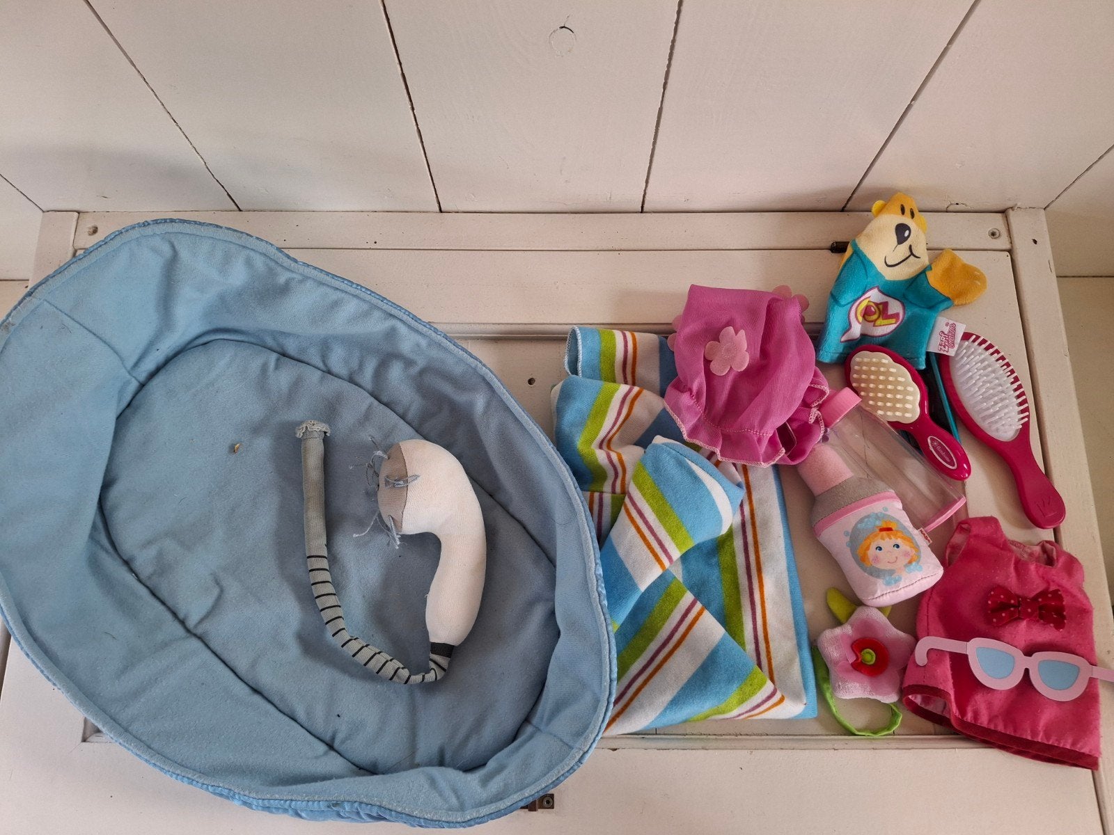 HABA poppenbadje en douche met accessoires, Ophalen of Verzenden, Zo goed als nieuw