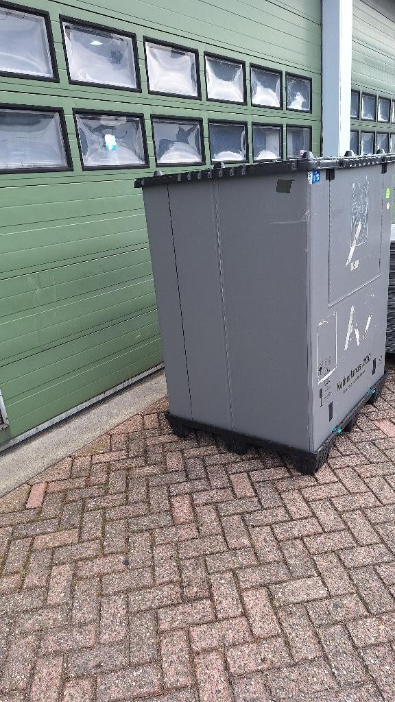 opvouwbare verhuisbox palletbak palletbox 100 x120 x 154 cm, Ophalen, Gebruikt, Kunststof, Grijs