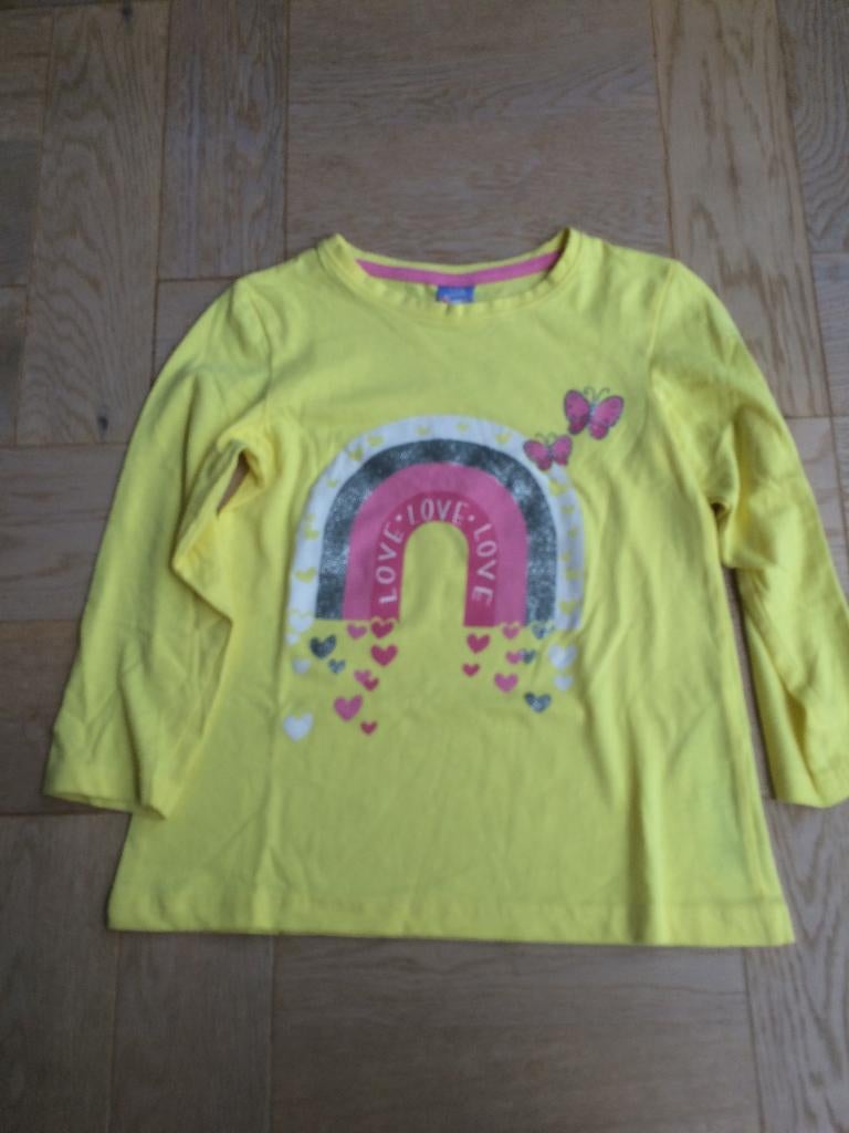 ZGAN fleurig geel shirt vlinders & glitter mt 116, Kiki Koko, Meisje, Ophalen of Verzenden, Zo goed als nieuw