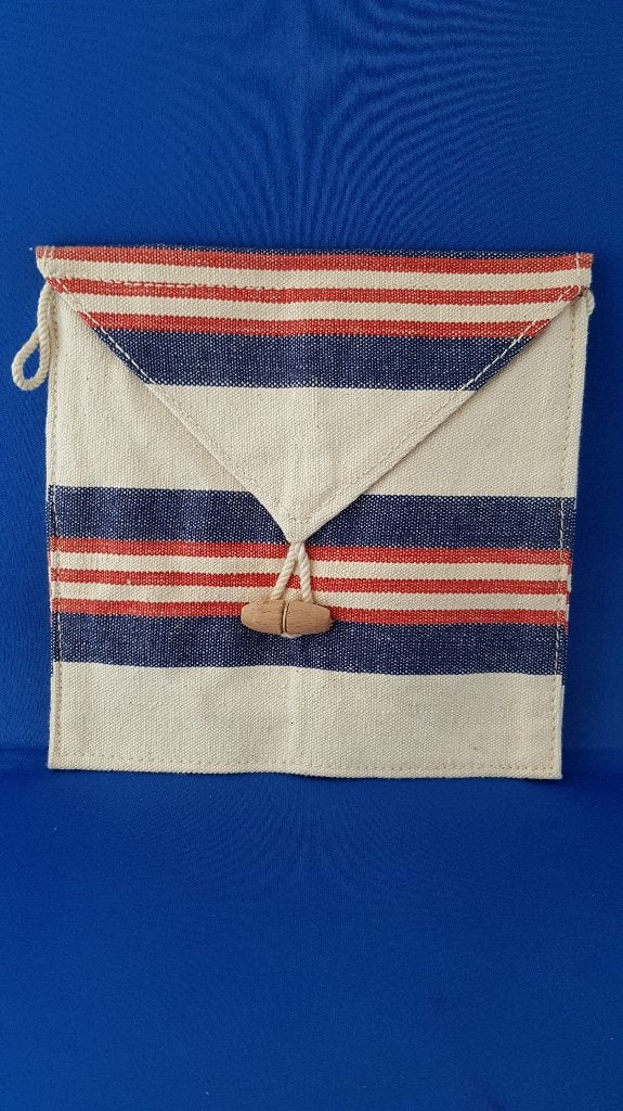 Handtasje van postzak, PTT Post zak, 18x19 cm. (4) 7A8, Tweedehands verkoop, Tweedehands verkoop, Gebruikt, Ophalen of Verzenden
