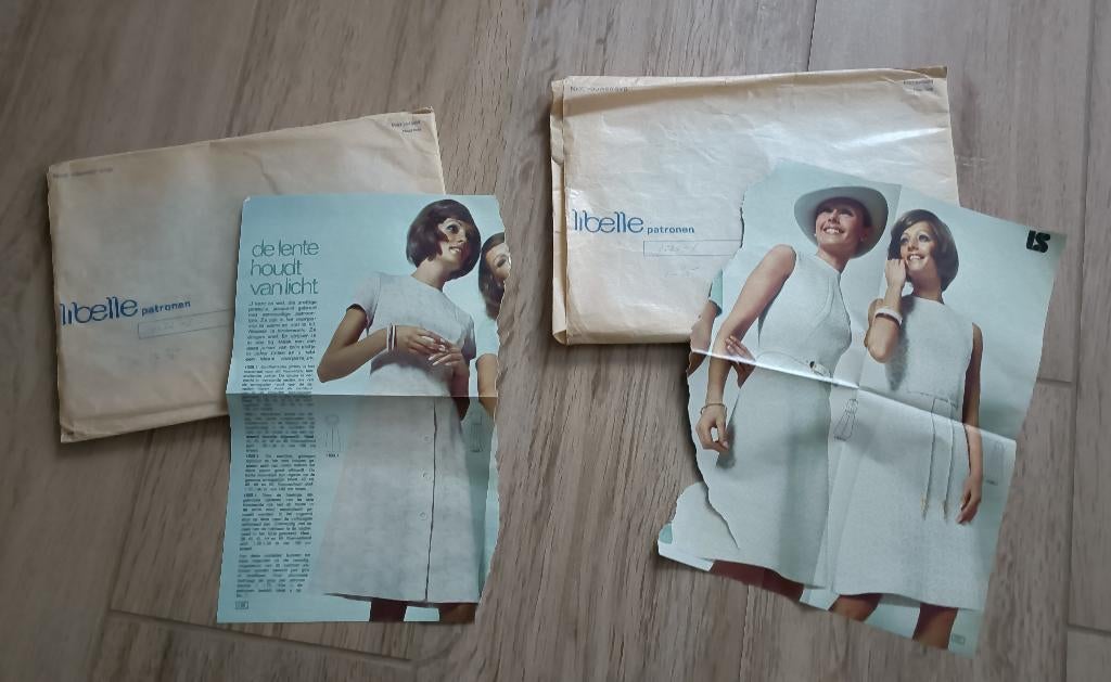 2 Vintage jurk patronen uit tijdschrift Libelle 1960 1970, Hobby en Vrije tijd, Kledingpatronen, Nieuw, Overige typen, Vrouw, Overige merken