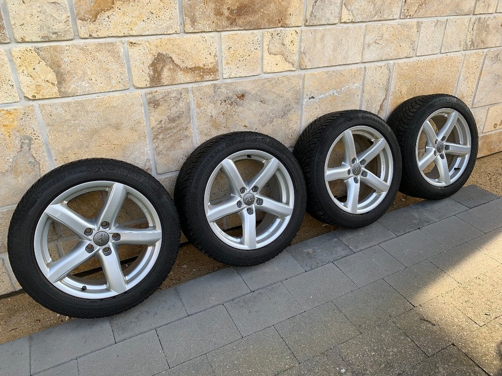 Set winterbanden Continental 225/50 R17 Audi A4/A5, Ophalen, Gebruikt, Audi