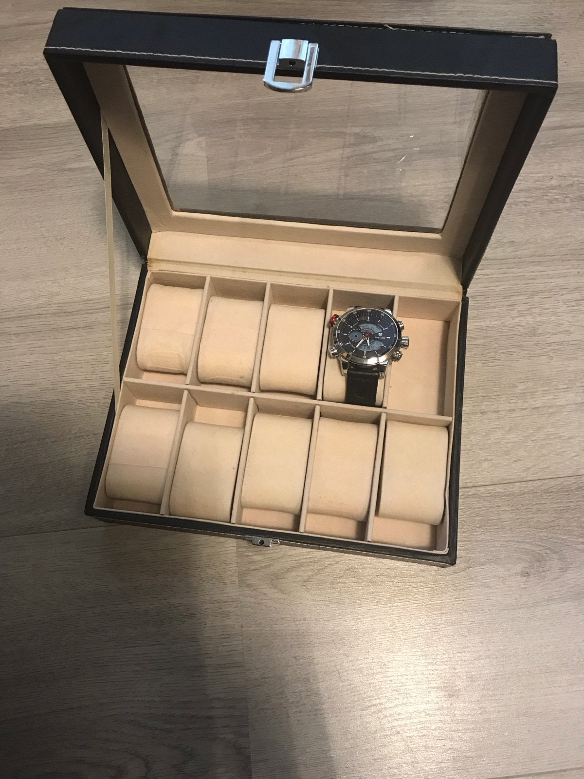 Luxe Horloge Opbergdoos voor 10 Horloges - Zwart, Ophalen of Verzenden, Gebruikt