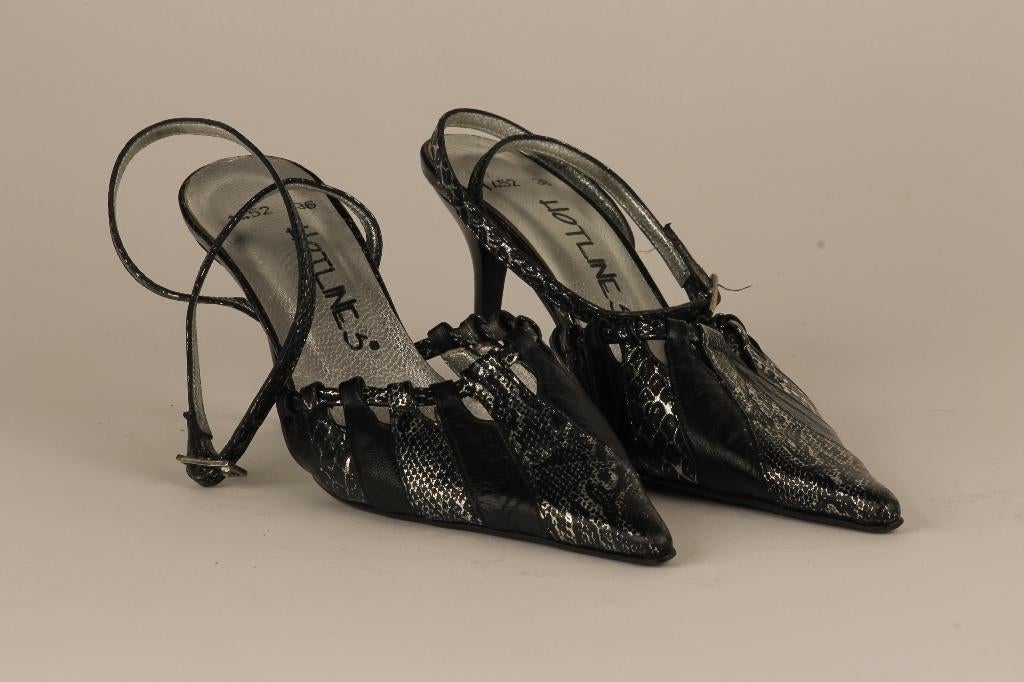 Leren pump, schoen met hoge naaldhak, zwart-zilver, maat 36, Kleding | Dames, Schoenen, Hotlines, Zwart, Ophalen of Verzenden