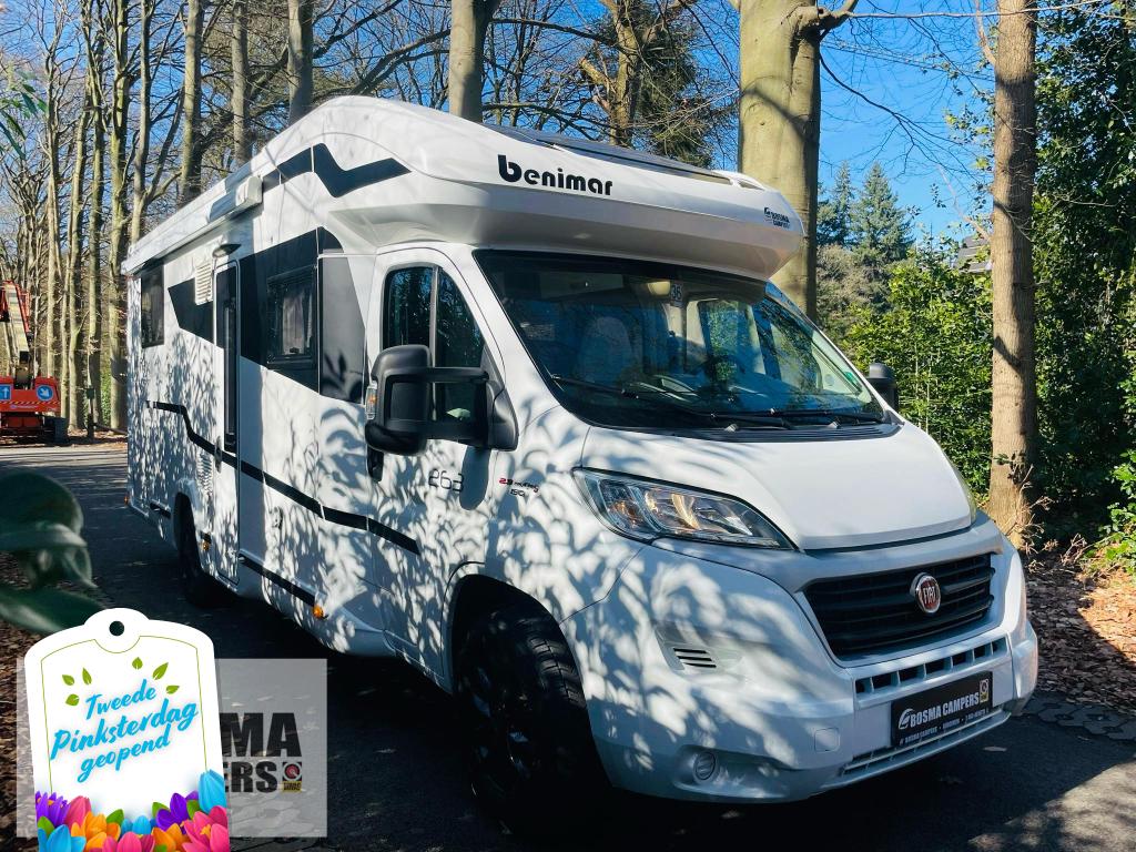 Benimar Mileo 263 Enkele Bedden 18000 km Uniek Hefbed 2017, Caravans en Kamperen, Campers, Ringverwarming, Fiat, Airbags, Bedrijf