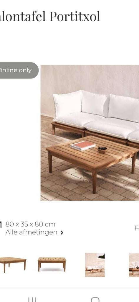 Nieuwe Kave Home houten salontafel type portixsol Teakhout, Ophalen of Verzenden, Nieuw