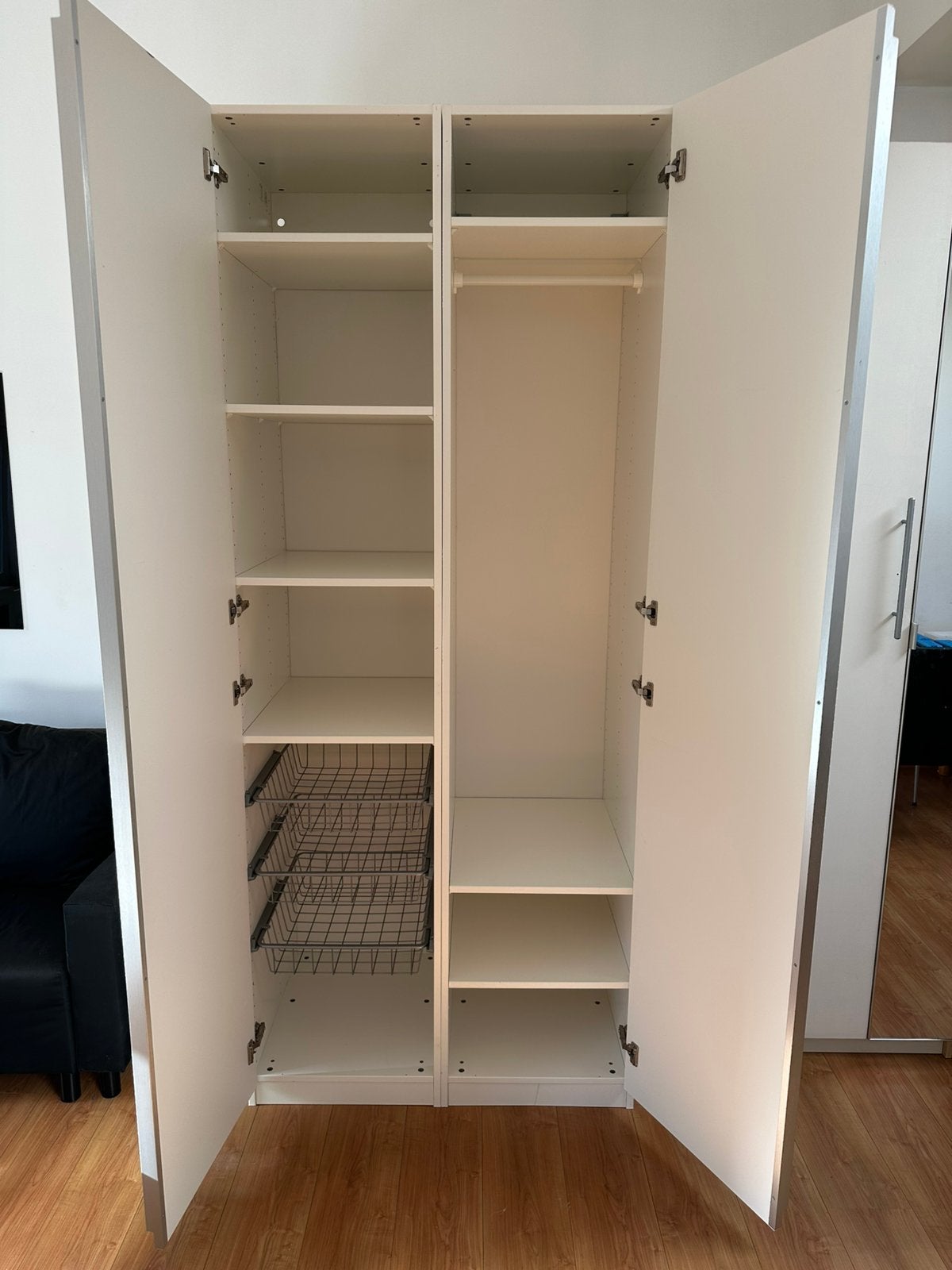2x IKEA PAX kledingkast 50x60x236 hoogglans wit 100cm, Huis en Inrichting, Kasten | Kledingkasten, Ophalen, Overige materialen