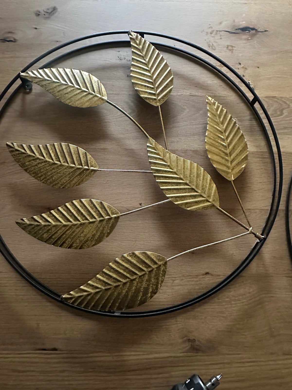 Wanddecoratie blad goud - Metaal, Ophalen, Metaal, Goud, Met ophangsysteem
