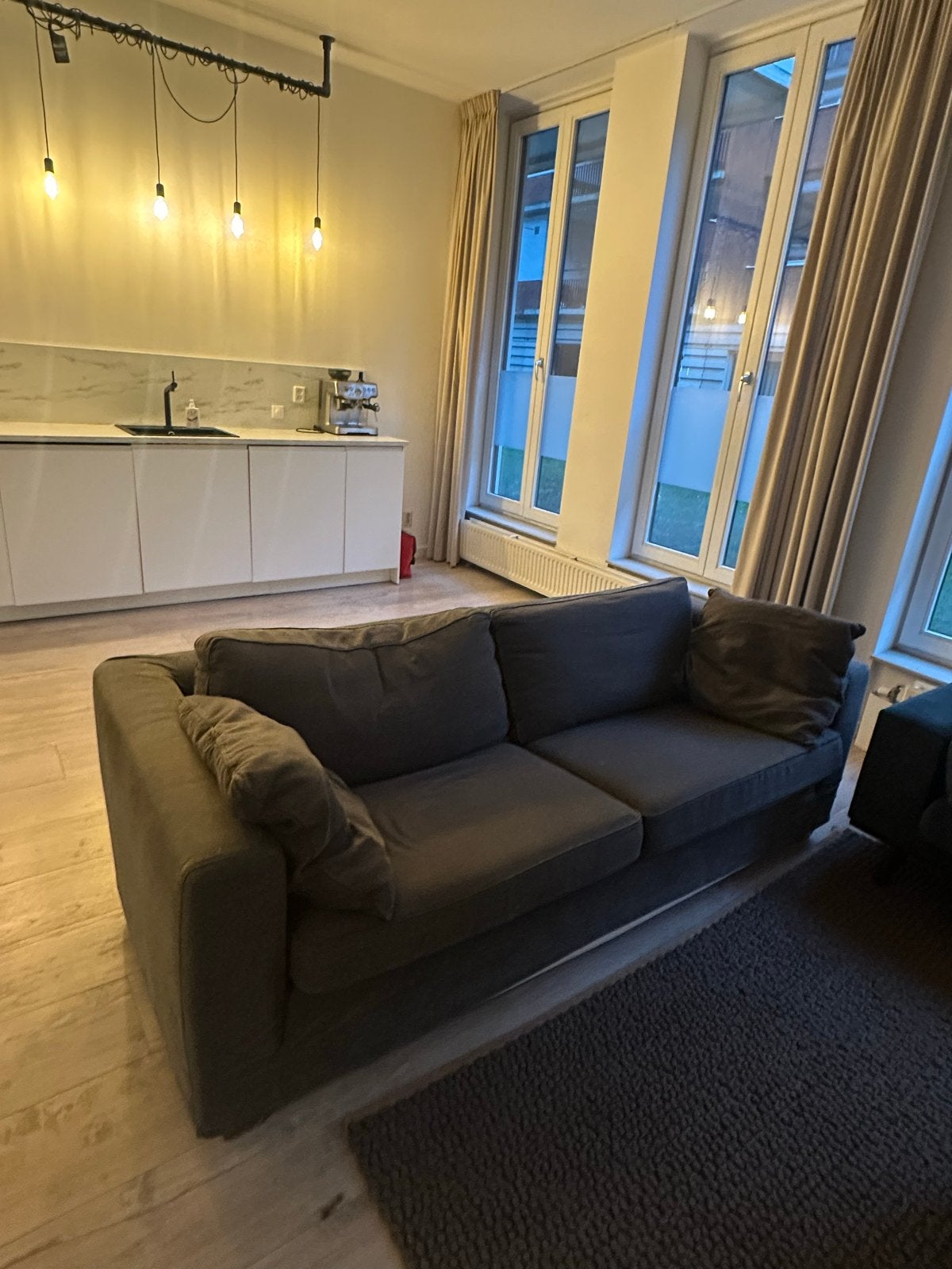 Linteloo bank - Gebruikt met vlekken, Ophalen, Gebruikt, Tweepersoons, 75 tot 100 cm