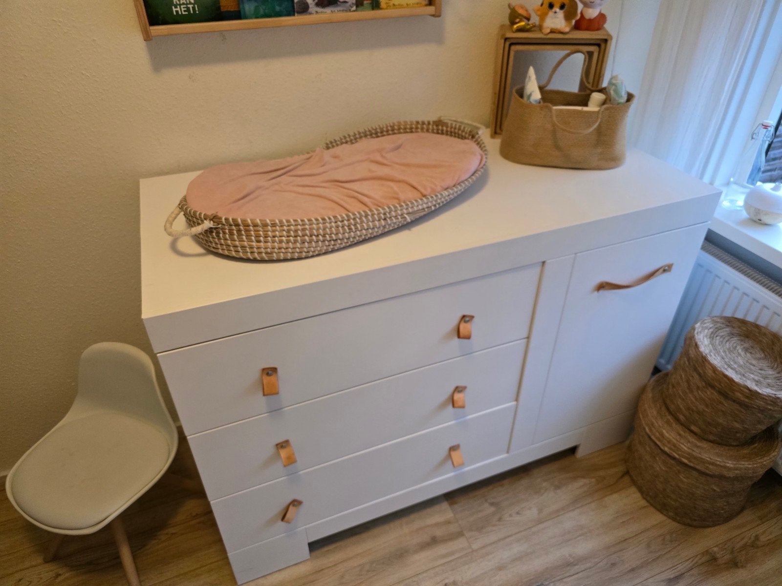 TWF Commode en Ledikantje - Complete Babykamer Set, Ophalen, 50 tot 70 cm, 100 cm of meer, Zo goed als nieuw