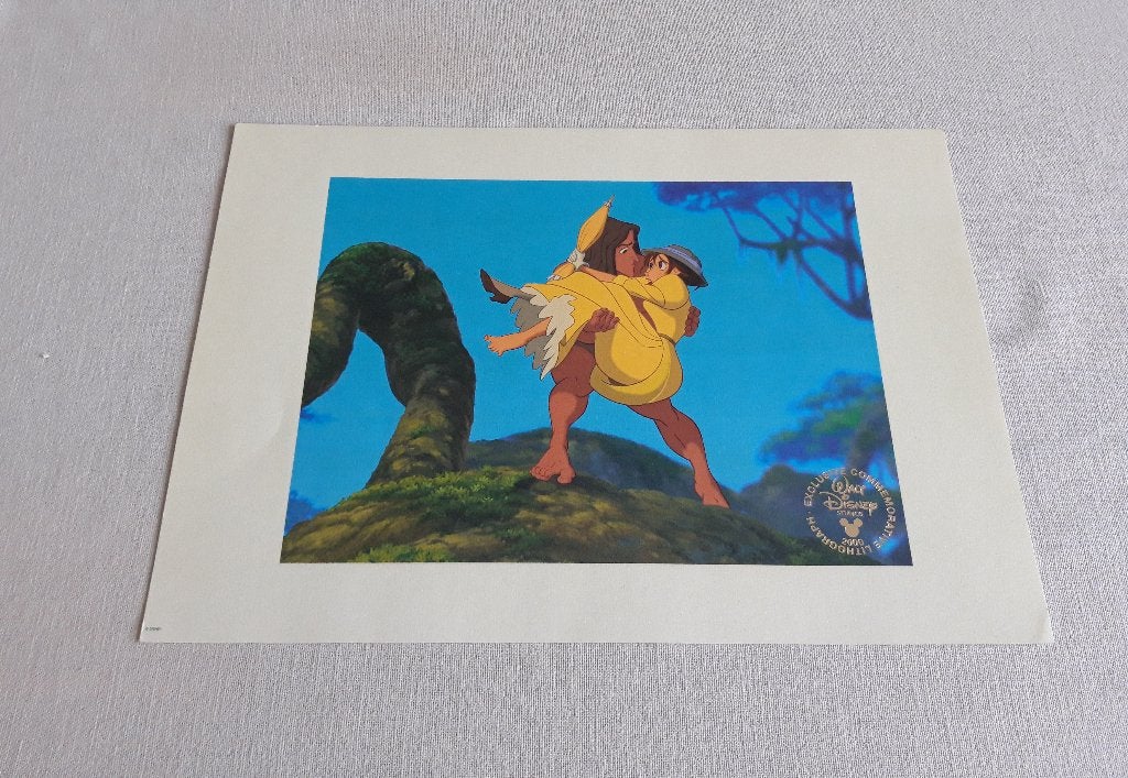 Tarzan litho tekening Walt Disney 2000, Verzamelen, Ophalen of Verzenden, Overige figuren, Gebruikt, Plaatje of Poster