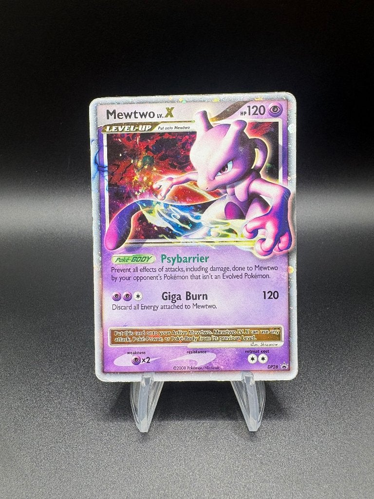 Mewtwo Lv. X Promo Holo DP28 Diamond & Pearl Pokemon 2008, Ophalen of Verzenden, Gebruikt, Losse kaart, Foil