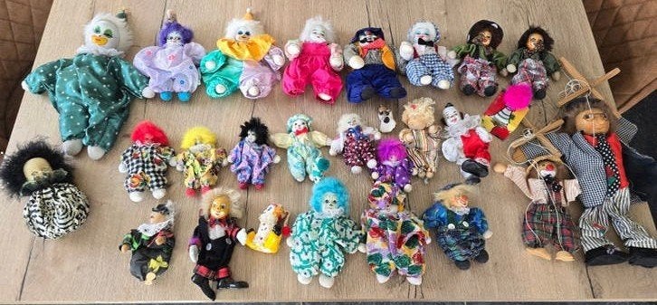 Verzameling clowntjes en poppen, Ophalen, Zo goed als nieuw, Overige typen