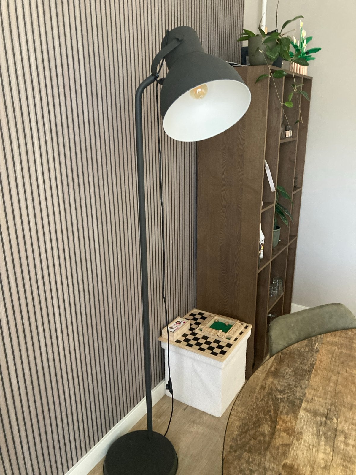 IKEA staande lamp, donkergrijs, verstelbaar, Ophalen, Gebruikt, E27 (groot), Metaal