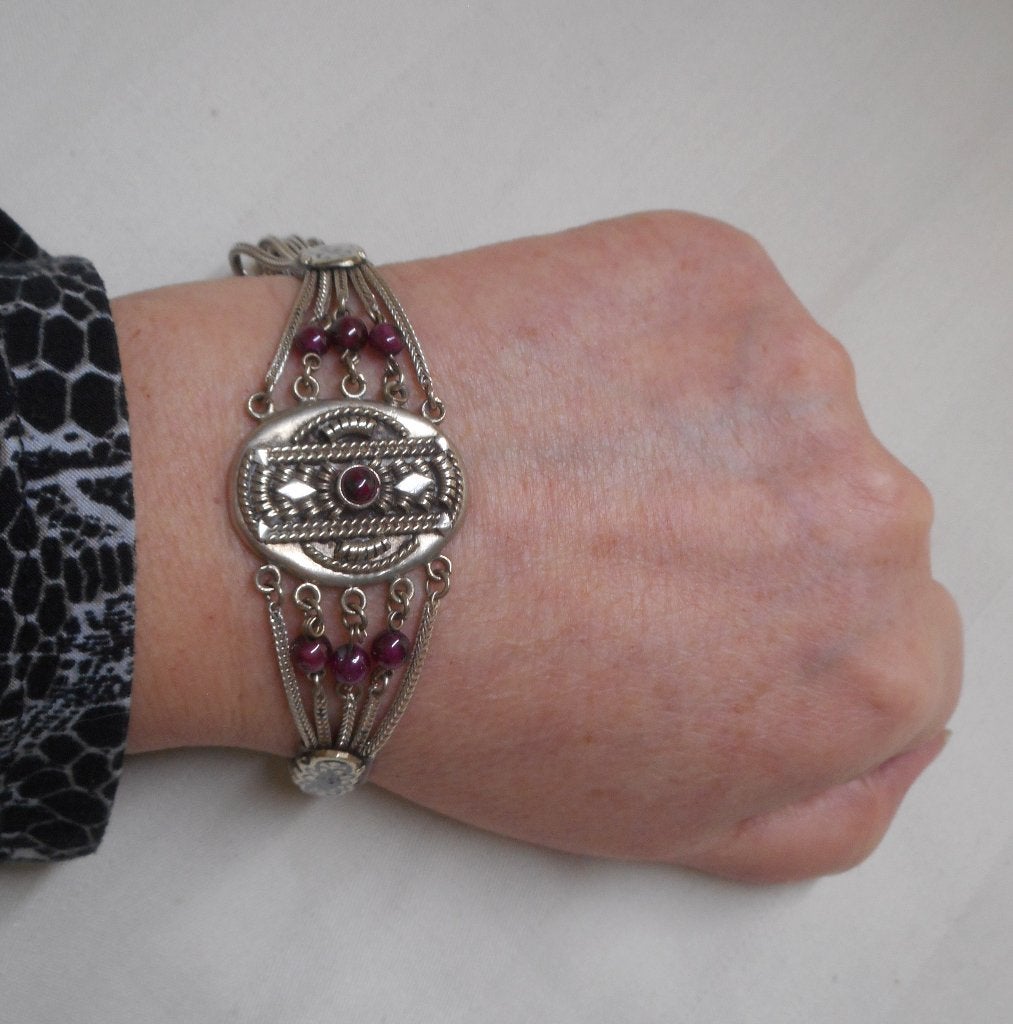 Zilveren antieke armband nr.2117, Sieraden, Tassen en Uiterlijk, Verzenden, Zilver, Armband