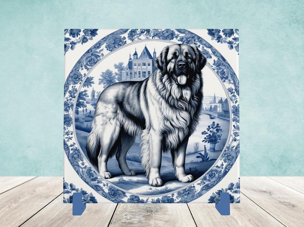 Leonberger Delfts Blauwe tegel incl houder, Ophalen of Verzenden, Nieuw