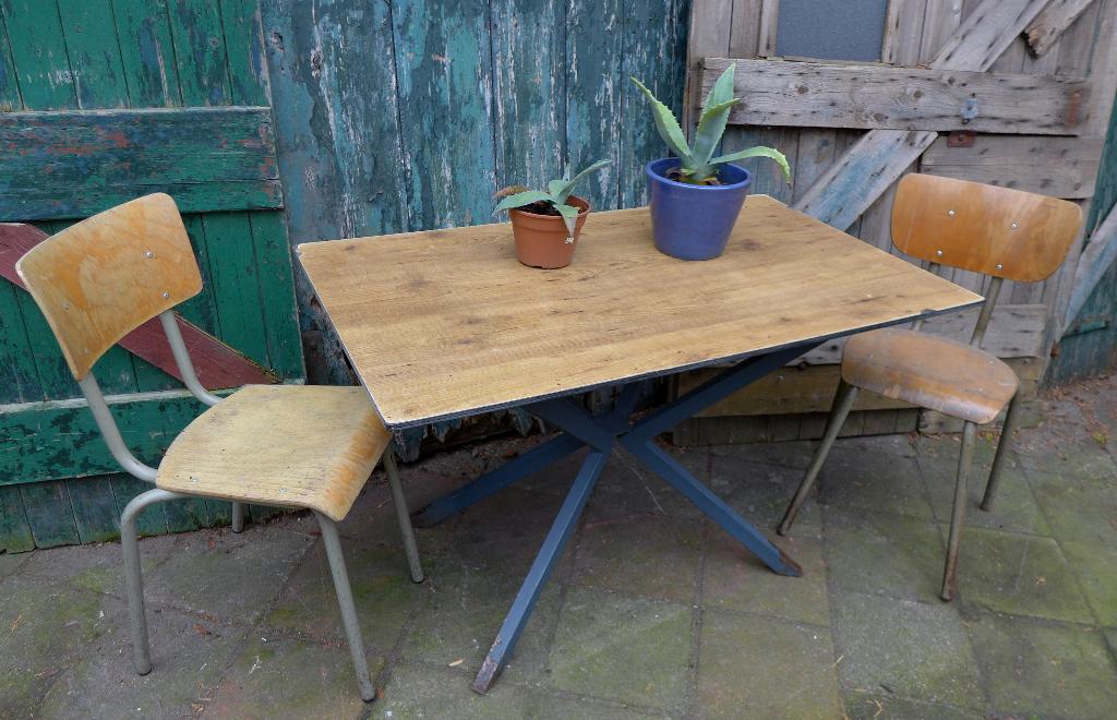 mooi terras  tuintafeltje, Tuin en Terras, Tuintafels, Gebruikt, Rechthoekig, Kunststof, Ophalen
