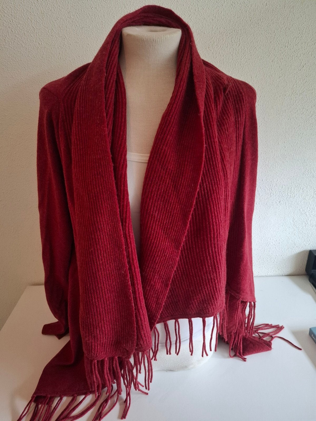 Repeat vest met franjes - 80% wol, 20% kasjmier, Repeat, Verzenden, Zo goed als nieuw, Maat 36 (S)