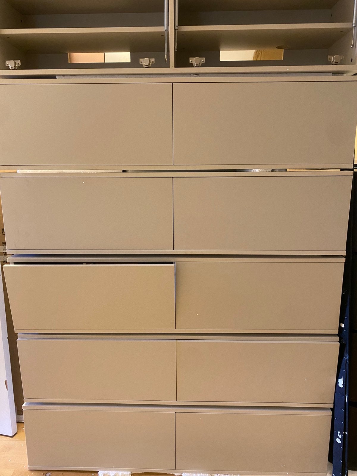 Tv meubel 150cm / 300cm - japandi beige, Ophalen, 100 tot 150 cm, 5 laden of meer, Zo goed als nieuw
