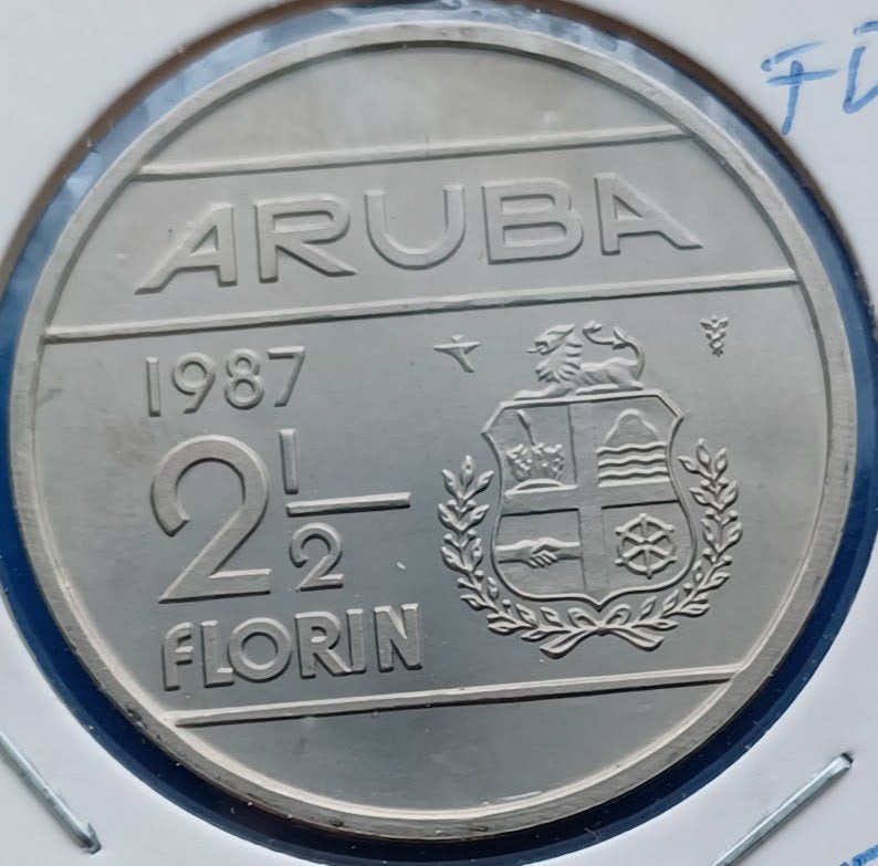 Aruba 2½ Florin 1987 - Beatrix FDC, Verzenden, Koningin Beatrix, 2½ gulden, Losse munt