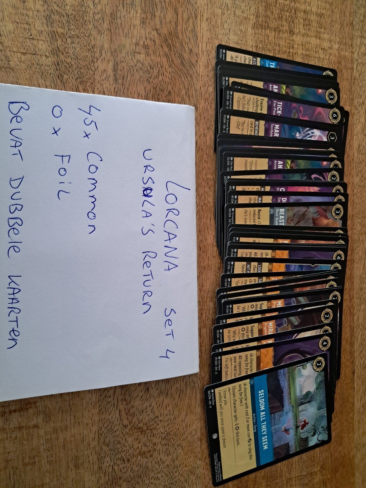 Lorcana Ursula's Return Set 4 - 45x Common kaarten, Verzamelen, Disney, Ophalen of Verzenden, Gebruikt