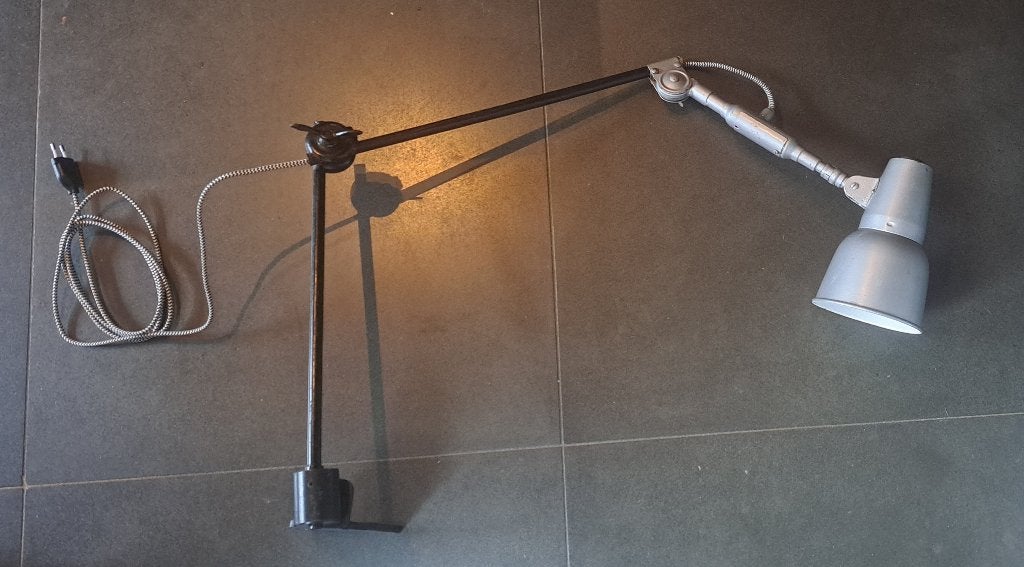 oude industriele 3 arms werkbanklamp en vele anderen lampen, Ophalen of Verzenden