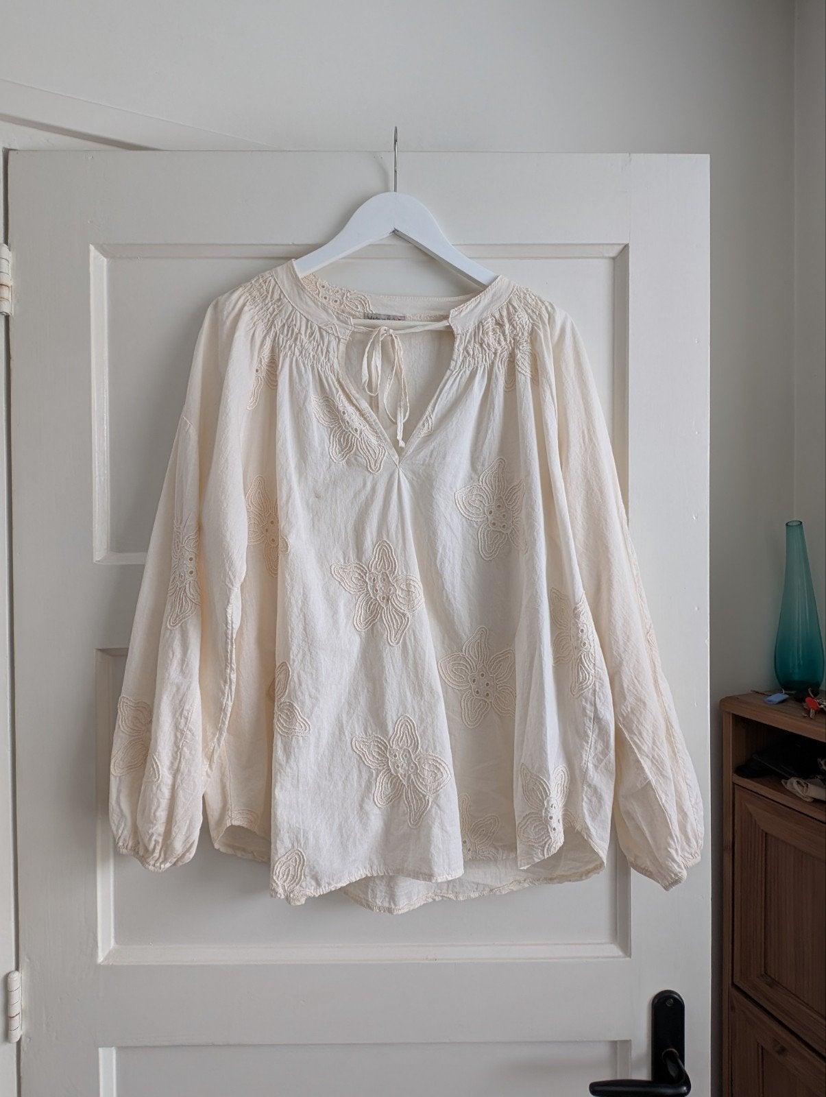 Crèmekleurige blouse Boho stijl, Beige, Maat 42/44 (L), Nieuw, Ophalen of Verzenden