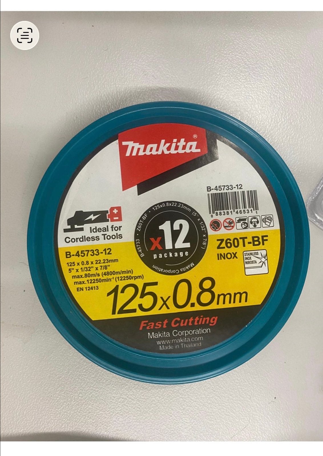 Nieuw: 240 Makita slijpschijven 125x0.8mm (20x12 stuks), Onebkend, Onbekend, Nieuw, Ophalen of Verzenden