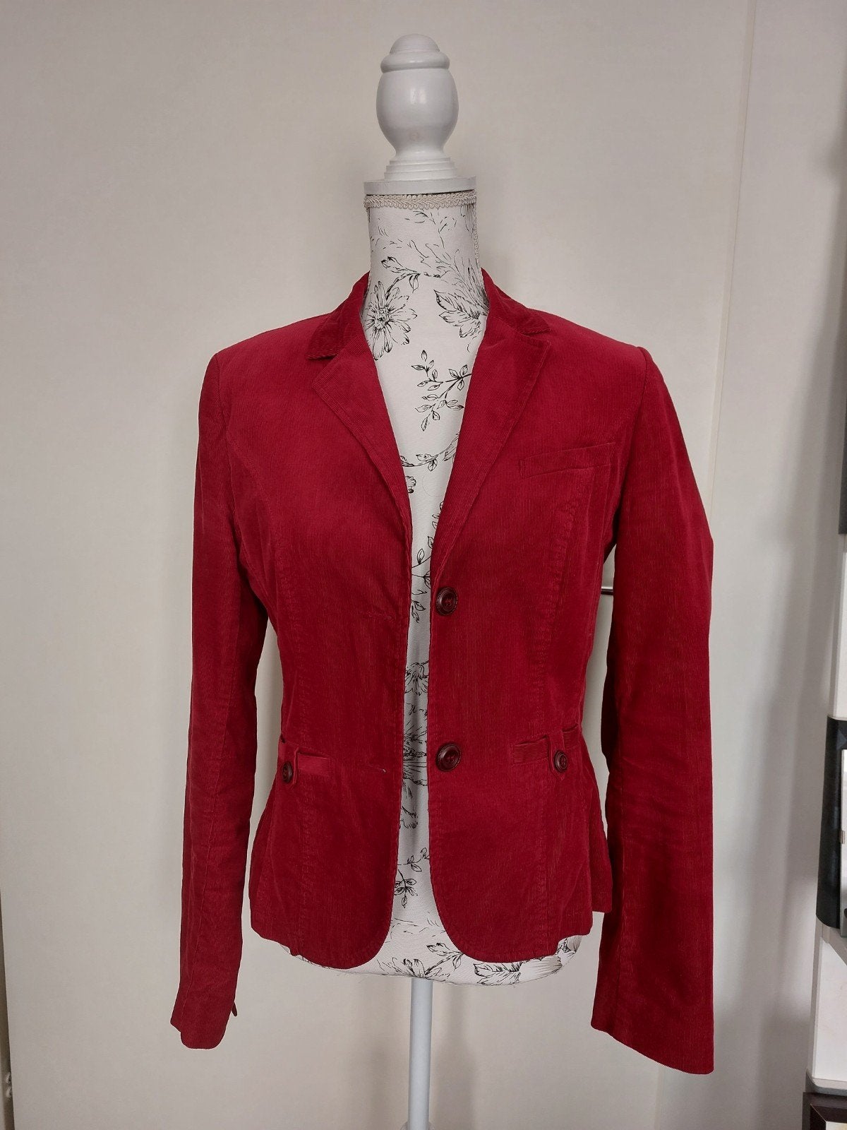 S.Oliver Casual Women rood corduroy jasje maat 38, Maat 38/40 (M), Verzenden, Gedragen, Rood