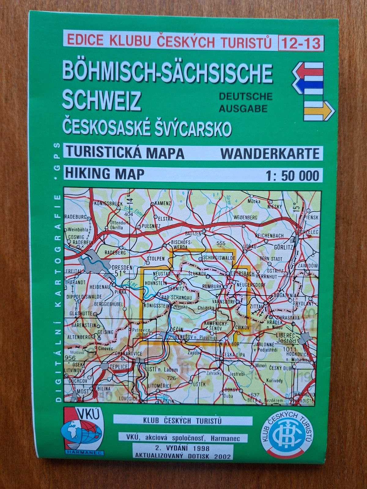 Wandelkaart Bohemische-Sachsische Schweiz., Europa, Zo goed als nieuw, Reisgids of -boek, Ophalen