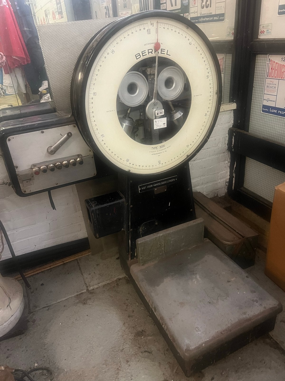 Antieke Berkel Vloerweegschaal Type 3000 - 100 kg, Ophalen of Verzenden, Gebruikt, Vloerweegschaal, 50 tot 100 kg