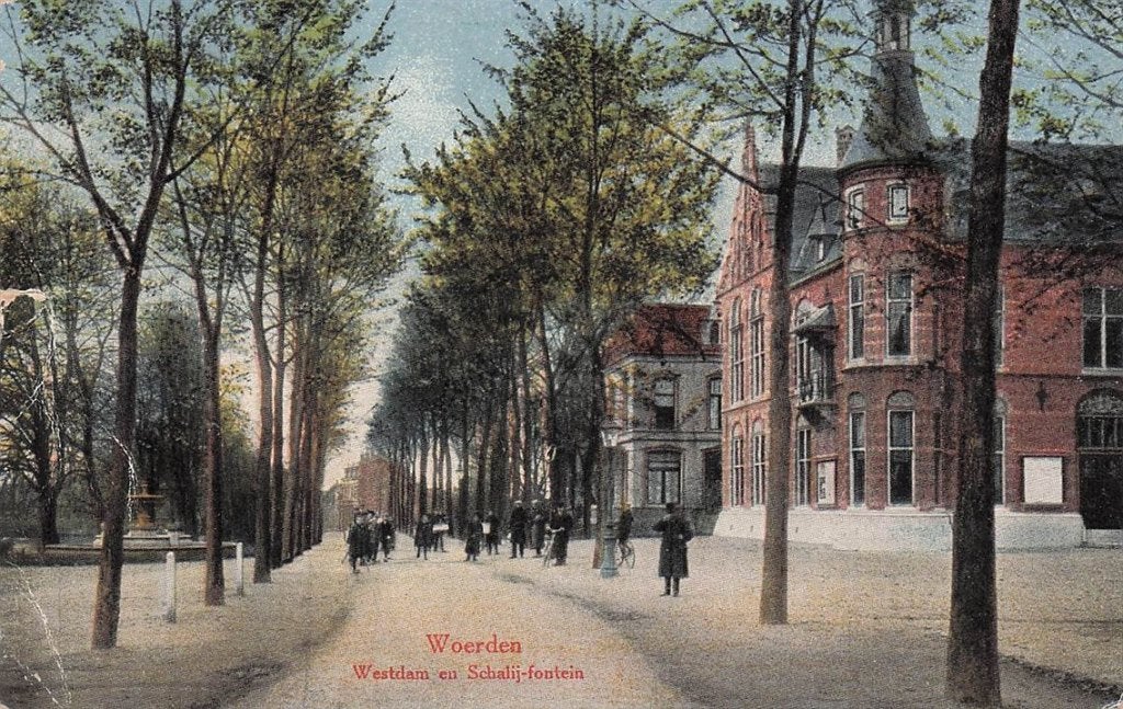 703-350-045 Woerden Westdam en Schalij-Fontein, Verzamelen, Verzenden, Voor 1920, Utrecht