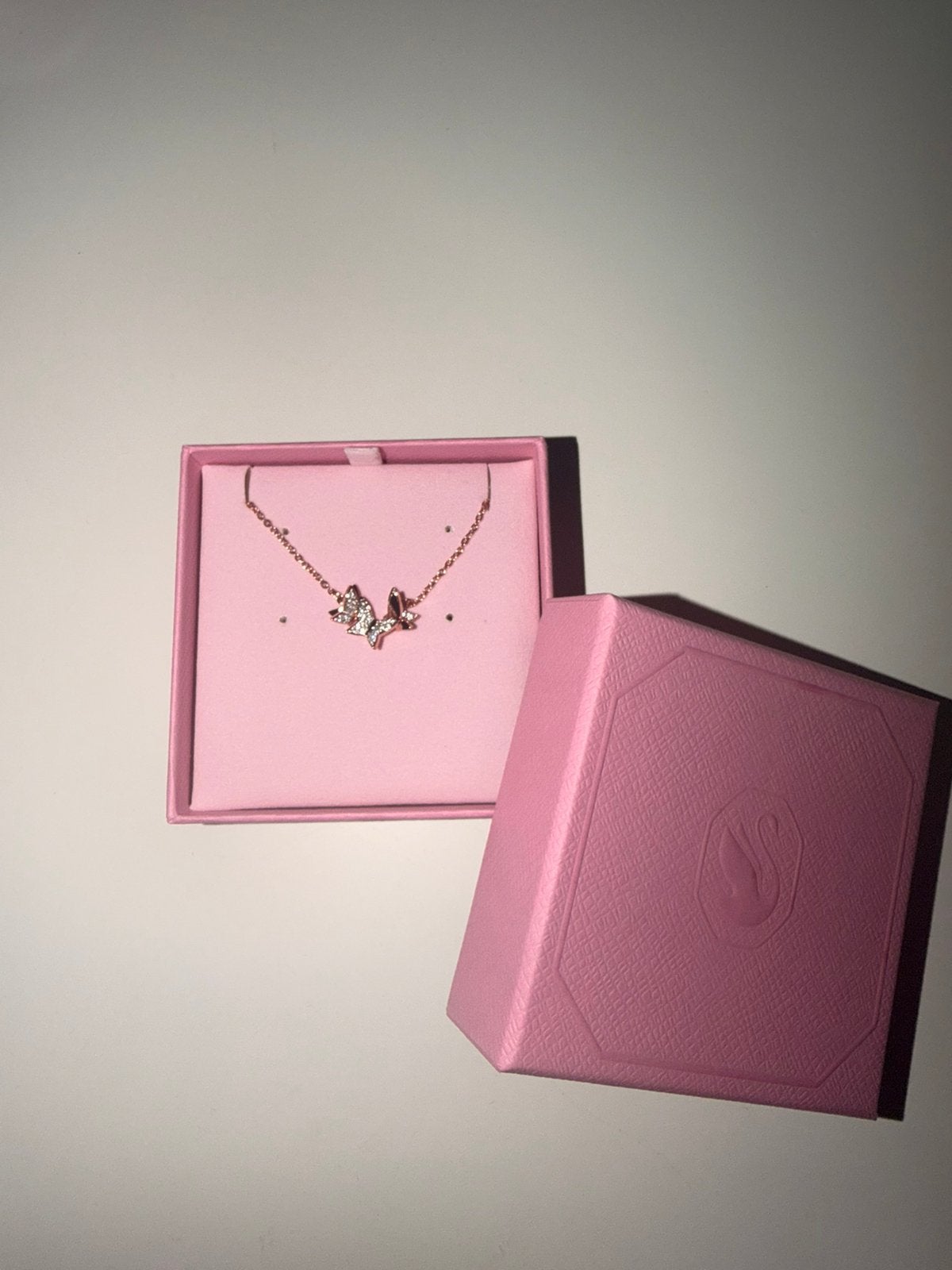 Swarovski ketting rose goud, Sieraden, Tassen en Uiterlijk, Kettingen, Ophalen of Verzenden, Zo goed als nieuw, Goud