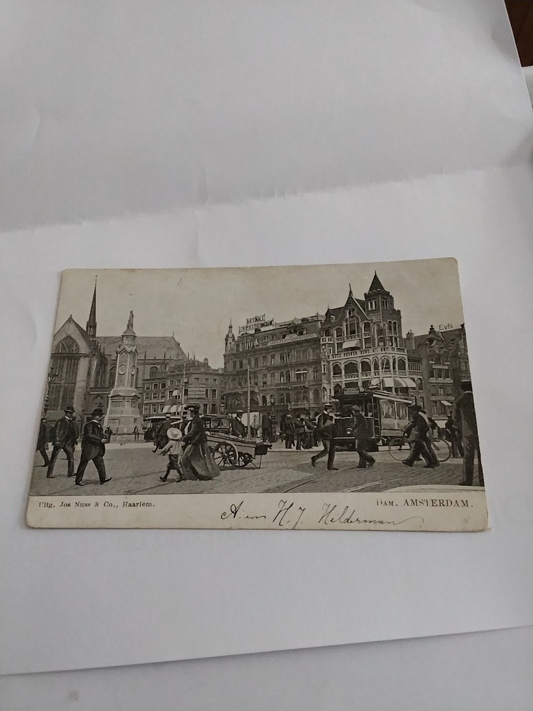 Oude Ansichtkaart Dam, Amsterdam - Uitg. Jos Nuss & Co. 1905, Ophalen of Verzenden, Voor 1920, Gelopen, Noord-Holland