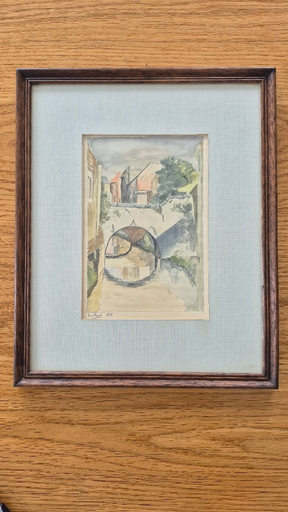 Aquarel den bosch., 26 cm, 1950 - 1999, Overige technieken, Architectuur