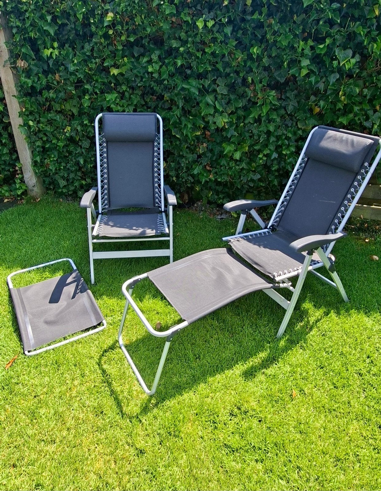 Camping stoelen met voetensteun, Ophalen, Gebruikt, Campingstoel