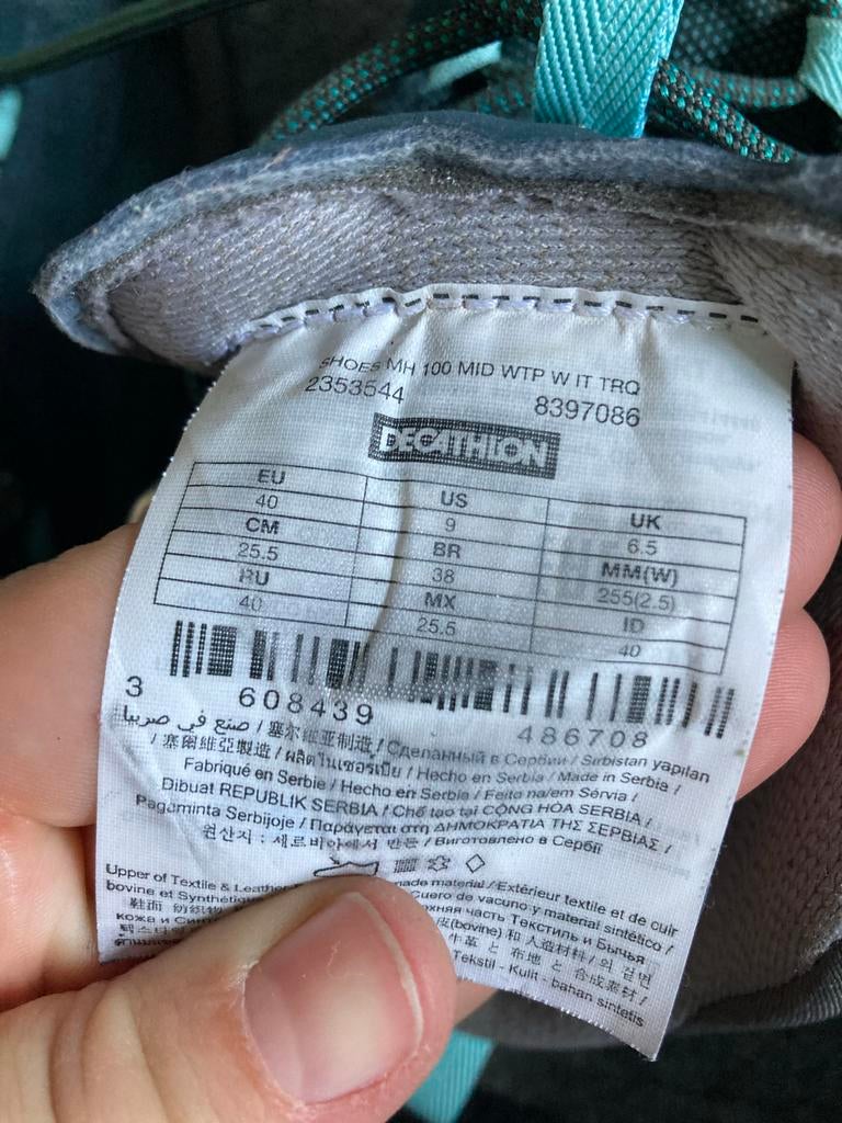 Quechua waterdichte bergwandelschoenen, maat 40, Sport en Fitness, Bergsport en Wandelen, Ophalen, Zo goed als nieuw, Schoenen