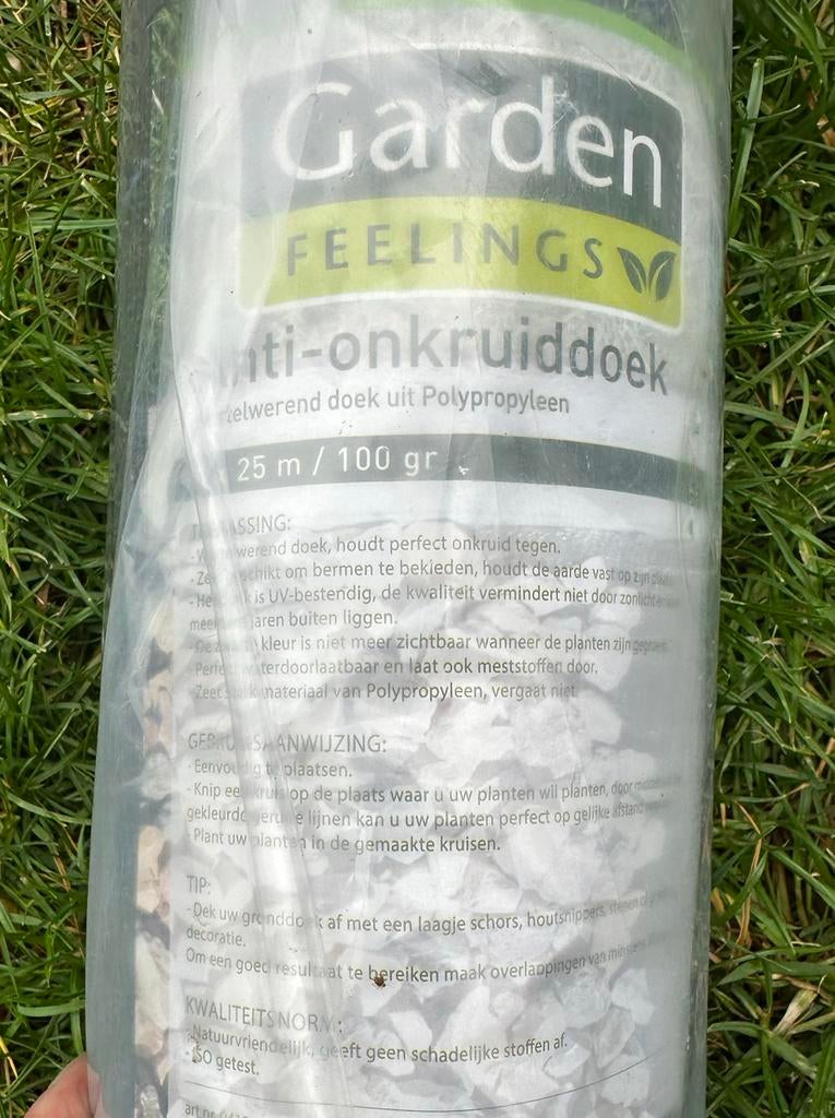 Feelings Garden Anti-onkruiddoek 25m x 100gr, Tuin en Terras, Ophalen, Zo goed als nieuw, 20 meter of meer