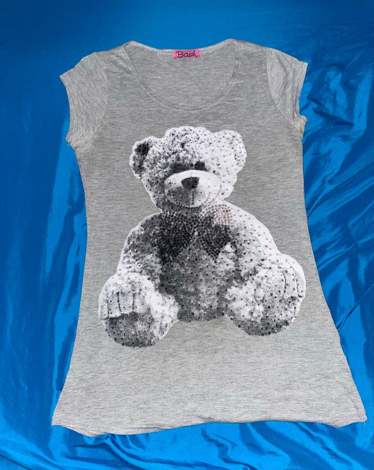 Grijs T-shirt met teddybeerprint - Maat M, Maat 38/40 (M), Ophalen of Verzenden, Zo goed als nieuw, Korte mouw