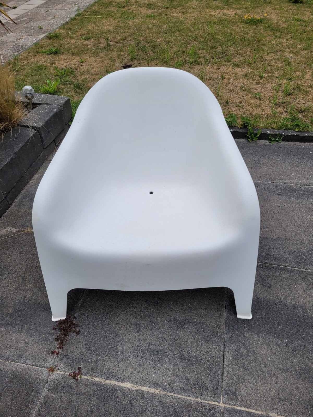 1 witte Ikea fauteuil voor buiten, Ophalen, Gebruikt, Kunststof