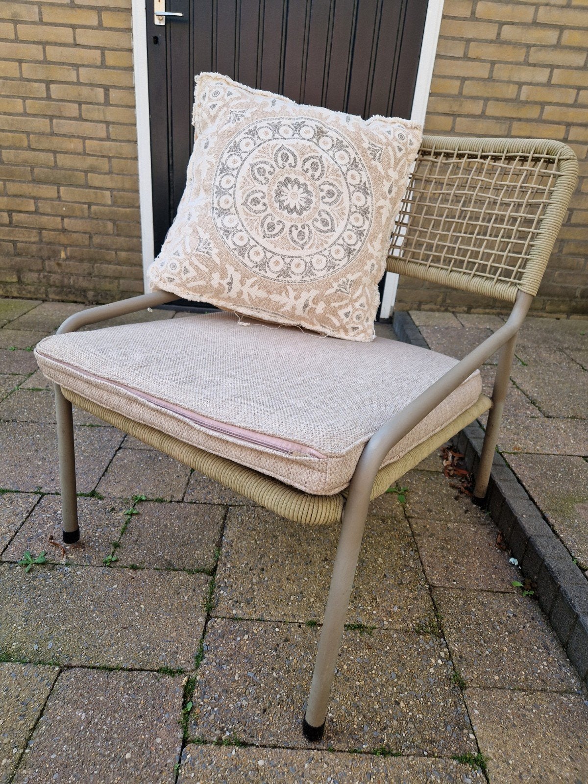 Applebee tuinset met stoelen en salontafel, Gebruikt, Bijzettafel, Wicker, Tuinset